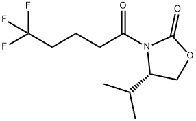 2-Oxazolidinone, 4-(1-methylethyl)-3-(5,5,5-trifluoro-1-oxopentyl)-, (4S)- Struktur