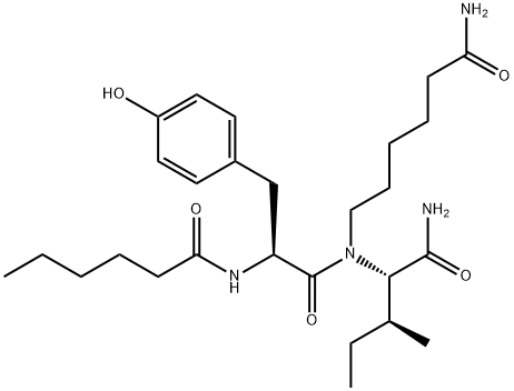 N-ヘキサン酸-TRY-ILE-(6)-アミノヘキサン酸アミド (ジヘキサ) 化学構造式