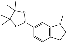 1H-Indole, 2,3-dihydro-1-methyl-6-(4,4,5,5-tetramethyl-1,3,2-dioxaborolan-2-yl)- Struktur