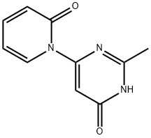 4-Hydroxy-2-methyl-6-(1H-pyridin-2-one)pyrimidine, 1412955-49-7, 结构式