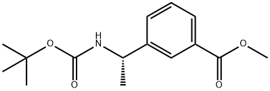 (S)-3-(1-((叔丁氧基羰基)氨基)乙基)苯甲酸甲酯, 1415502-26-9, 结构式