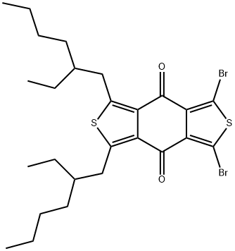 1,3-dibromo-5,7-bis(2-ethylhexyl)benzo[1,2-c:4,5-c']dithiophene-4,8-dione Struktur