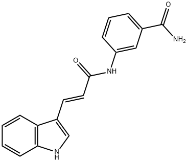 3-[3-(1H-インドール-3-イル)プロパ-2-エンアミド]ベンズアミド 化学構造式
