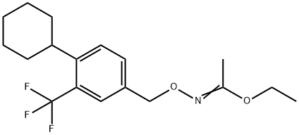 N-[[4-环己基-3-(三氟甲基)苯基]甲氧基]亚氨基乙酸乙酯,1418144-65-6,结构式