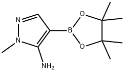 1-甲基-4-(4,4,5,5- 四甲基-1,3,2-二噁硼烷 -2-基)-1H-吡唑-5-胺 结构式