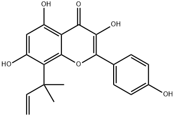 8-(1,1-Dimethyl-2-propenyl)kaempferol 结构式