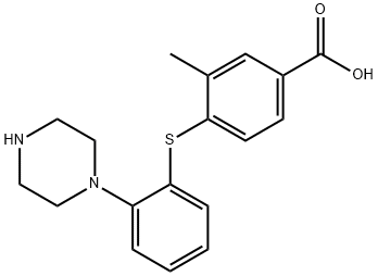 3-METHYL-4-((2-(PIPERAZIN-1-YL)PHENYL)THIO)BENZOIC ACID 结构式