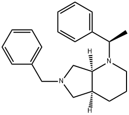 1H-Pyrrolo[3,4-b]pyridine, octahydro-1-[(1R)-1-phenylethyl]-6-(phenylmethyl)-, (4aS,7aS)- Structure