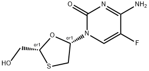 2',3'-dideoxy-5-fluoro-3'-thiacytidine Structure