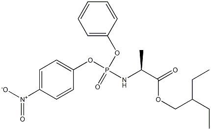 ((4-硝基苯氧基)(苯氧基)磷酰基)-L-丙氨酸2-乙基丁基酯, 1439900-56-7, 结构式