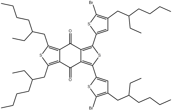 1,3-bis(5-bromo-4-(2-ethylhexyl)thiophen-2-yl)-5,7-bis(2-ethylhexyl)benzo[1,2-c:4,5-c']dithiophene-4,8-dione Struktur