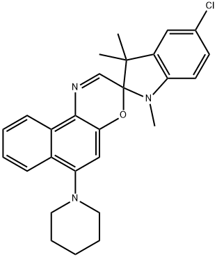 Spiro[2H-indole-2,3'-[3H]naphth[2,1-b][1,4]oxazine], 5-chloro-1,3-dihydro-1,3,3-trimethyl-6'-(1-piperidinyl)- Structure