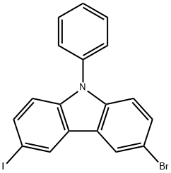 H-Carbazole, 3-bromo-6-iodo-9-phenyl- Structure
