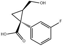 Cyclopropanecarboxylic acid, 1-(3-fluorophenyl)-2-(hydroxymethyl)-, (1S,2R)- 结构式