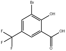 Benzoic acid, 3-bromo-2-hydroxy-5-(trifluoromethyl)- 化学構造式