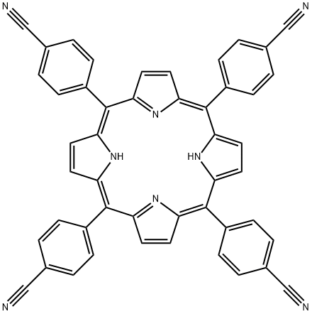 4,4′,4′′,4′′′-(21H,23H-ポルフィリン-5,10,15,20-テトライル)テトラベンゾニトリル 化学構造式