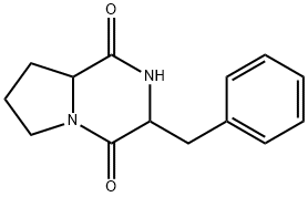 Pyrrolo(2,1-F)pyrazine-1,4-dione, 2,3,6,7,8,8A-hexahydro-3-(phenylmethyl)- Structure