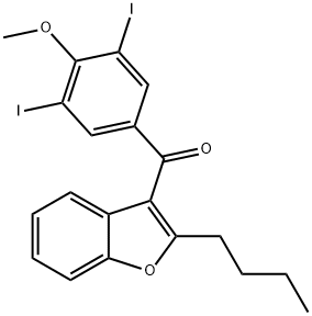 Methanone, (2-butyl-3-benzofuranyl)(3,5-diiodo-4-methoxyphenyl)- 化学構造式