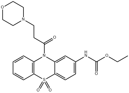 Carbamic acid, (10-(3-(4-morpholinyl)-1-oxopropyl)-5,5-dioxdo-10H-phen othiazin-2-yl)-, ethyl ester Struktur