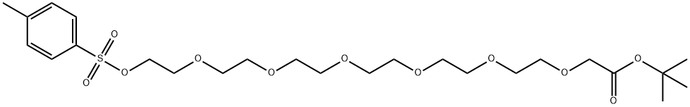 对甲苯磺酸酯-六聚乙二醇-乙酸叔丁酯 结构式