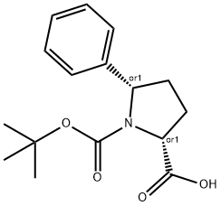 1,2-Pyrrolidinedicarboxylic acid, 5-phenyl-, 1-(1,1-dimethylethyl) ester, (2R,5S)-rel- Structure