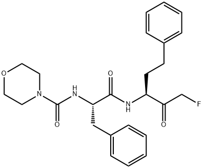 4-Morpholinecarboxamide, N-[(1S)-2-[[(1S)-3-fluoro-2-oxo-1-(2-phenylethyl)propyl]amino]-2-oxo-1-(phenylmethyl)ethyl]-, 155149-67-0, 结构式