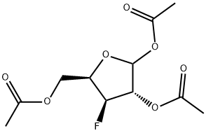 3-Deoxy-3-fluoro-1,2,5-tri-O-acetyl-D-xylofuranose Structure