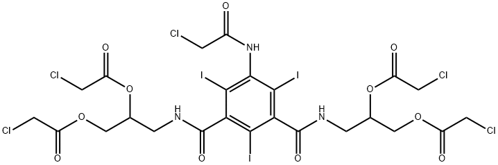 ((5-(2-氯乙酰氨基)-2,4,6-三碘间苯二甲酰基)双(氮杂二基))双(丙烷-3,1,2-三基)四(2-氯乙酸酯), 155887-14-2, 结构式