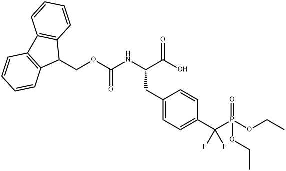 L-Phenylalanine, 4-[(diethoxyphosphinyl)difluoromethyl]-N-[(9H-fluoren-9-ylmethoxy)carbonyl]- Structure
