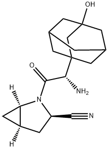 2-Azabicyclo[3.1.0]hexane-3-carbonitrile, 2-[(2S)-2-aMino-2-(3-hydroxytricyclo[3.3.1.13,7]dec-1-yl)acetyl]-, (1R,3R,5R)- Struktur