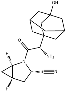 2-Azabicyclo[3.1.0]hexane-3-carbonitrile, 2-[(2S)-2-aMino-2-(3-hydroxytricyclo[3.3.1.13,7]dec-1-yl)acetyl]-, (1R,3S,5R)- Struktur