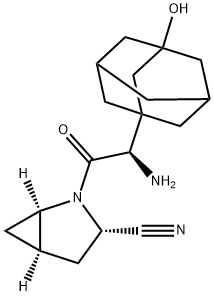 2-Azabicyclo[3.1.0]hexane-3-carbonitrile, 2-[(2R)-2-aMino-2-(3-hydroxytricyclo[3.3.1.13,7]dec-1-yl)acetyl]-, (1R,3S,5R)- Struktur