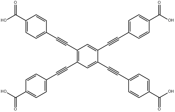 Benzoic acid, 4,4',4'',4'''-(1,2,4,5-benzenetetrayltetra-2,1-ethynediyl)tetrakis- 结构式