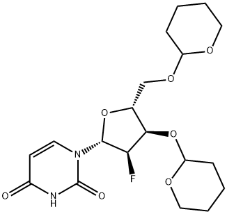 Uridine, 2'-deoxy-2'-fluoro-3',5'-bis-O-(tetrahydro-2H-pyran-2-yl)-,157024-77-6,结构式