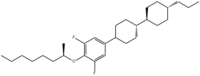 [4(R)-[trans(trans)]]-1,3-Difluoro-2-[(1-methylheptyl)oxy]-5-(4'-propyl[1,1'-bicyclohexyl]-4-yl)benzene Struktur