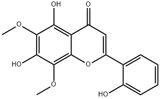 4H-1-Benzopyran-4-one, 5,7-dihydroxy-2-(2-hydroxyphenyl)-6,8-dimethoxy- Structure