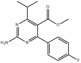 METHYL 2-AMINO-4-(4-FLUOROPHENYL)-6-ISOPROPYLPYRIMIDINE-5-CARBOXYLATE 结构式