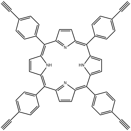 5,10,15,20-tetrakis(4-ethynylphenyl)-21H,23H-Porphine Structure
