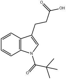 1H-Indole-3-propanoic acid, 1-(2,2-dimethyl-1-oxopropyl)- 化学構造式
