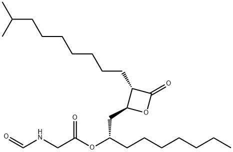 Glycine, N-formyl-, (1S)-1-[[(2S,3S)-3-(8-methylnonyl)-4-oxo-2-oxetanyl]methyl]octyl ester (9CI) Structure