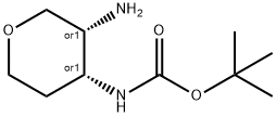Carbamic acid, N-[(3R,4R)-3-aminotetrahydro-2H-pyran-4-yl]-, 1,1-dimethylethyl ester, rel- Struktur