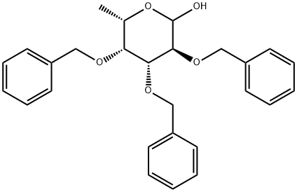 L-Galactopyranose, 6-deoxy-2,3,4-tris-O-(phenylmethyl)- Structure