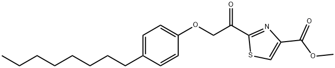 4-Thiazolecarboxylic acid, 2-[2-(4-octylphenoxy)acetyl]-, methyl ester Structure