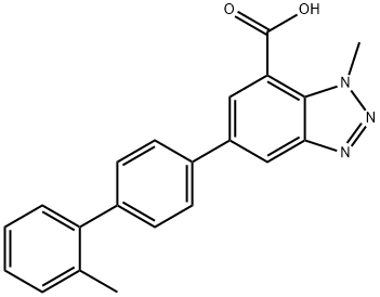 1H-Benzotriazole-7-carboxylic acid, 1-methyl-5-(2'-methyl[1,1'-biphenyl]-4-yl)- Struktur