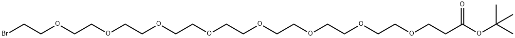 溴代-七聚乙二醇-丙酸叔丁酯, 1623792-00-6, 结构式