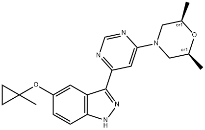 1627091-47-7 REL-3-[6-[(2R,6S)-2,6-二甲基-4-吗啉基]-4-嘧啶基]-5-[(1-甲基环丙基)氧基]-1H-吲唑