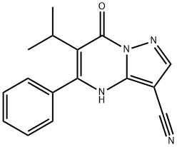 6-异丙基-7-氧代-5-苯基-4,7-二氢吡唑并[1,5-A]嘧啶-3-腈,1628208-23-0,结构式