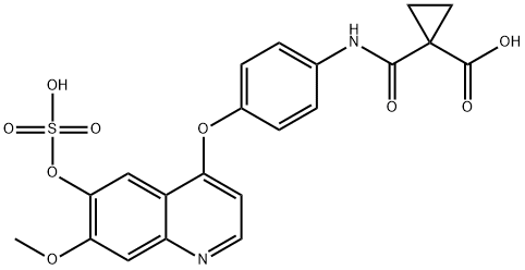 Cyclopropanecarboxylic acid, 1-[[[4-[[7-methoxy-6-(sulfooxy)-4-quinolinyl]oxy]phenyl]amino]carbonyl]- Structure