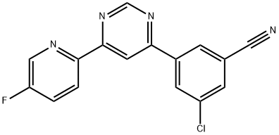 Benzonitrile, 3-chloro-5-[6-(5-fluoro-2-pyridinyl)-4-pyrimidinyl]- 结构式