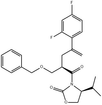 2-Oxazolidinone, 3-[4-(2,4-difluorophenyl)-1-oxo-2-[(phenylmethoxy)methyl]-4-pentenyl]-4-(1-methylethyl)-, [S-(R*,S*)]- (9CI) Structure